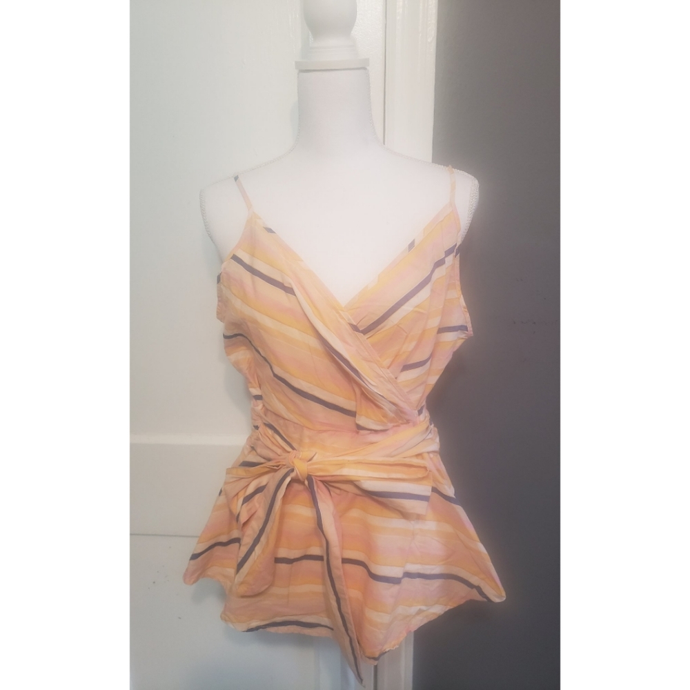 A NEW  DAY  MUTI COLORED PEPLUM TOP SIZE XL